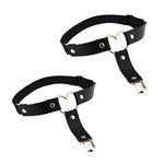 VENESUN 2PCs Adjustable Leg Garters, Elastic Punk Heart Thigh Garter with Anti-Slip Clips for Women