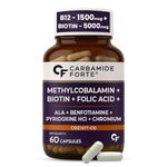 Carbamide Forte Vitamin B12 Supplement with added Biotin | B12 Supplement for Men&Women | Methylcobalamin 1500mcg with Biotin 5000mcg - 60 Capsules
