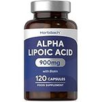 Alpha Lipoic Acid 900mg | 120 Capsules | High Strength ALA Supplement with Biotin | No Artificial Preservatives | by Horbaach