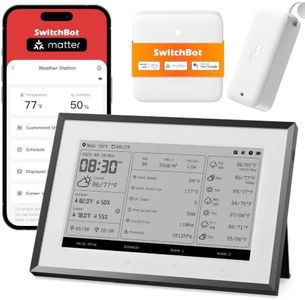 SwitchBot Smart E-Ink Weather Station with Outdoor Meter, 7.5" Wireless Indoor & Outdoor Temperature and Humidity Monitor with Electronic Calendar, Compatible with Google, iCloud, Outlook and More