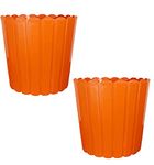 Amazon Brand - UMI Indoor and Outdoor Thai Fancy Unique Design Decorative Plastic Flower Pot for Gift Purpose/Home/Office/Garden Décor - Set of 2| Size: 12Inch(30.48cm), Orange