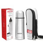 Milton Flip Lid 350 Thermosteel 24 Hours Hot and Cold Water Bottle with Bag, 1 Piece, 350 ml, Silver