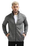 fanideaz Cotton Fleece Bomber Jackets with Sleeve Pocket for Mens||Winter Jacket For Mens||Mens Bomber Jacket_BlackGrindle_XL