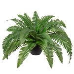 Hollyone Artificial Fern Potted Plant for Outdoors & Indoor Faux Boston Fake Fern Bush Plant in Pot for Patio Garden Farmhouse Windowsill Entrance Porch Office Living Room Decoration Home Decor