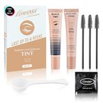 Lomansa Eyelash Tint Kit Black Lash Tint, Eyebrow Tint, Achieve Voluminous Keratin Colors Kit with Complete Tools for Salon Or at Home Use