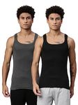 Levi's Men's Style #015 Sports Regular Fit Solid Vest (PR8123VS_Dk. Grey Melange,Black_S)