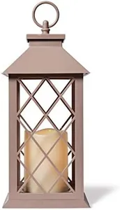 A Cheerful Giver Flickering Flameless Candles with Remote - LED Battery Candles for Indoor/Outdoor Use - Wedding Decorations and Table Decor - 5.5" W x 13.5" H x 1.5" L - Tan