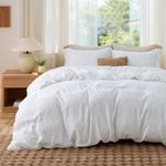 Bedsure White Duvet Cover Queen Size - Extra Soft Double Brushed Microfiber Bedding Set with Zipper Closure for Kids, 3 Pieces, Includes 1 Duvet Cover Queen (90"x90") & 2 Pillow Shams, NO Comforter