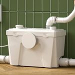 Macerator Pump for Upflush System, Efficient Copper Wire Motor Grinder with 4 Water Inlets for Household/Residential Basement Toilet, Sink, Shower, Laundry Waste Water Disposal, 23ft Head Lifting