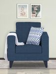 Adorn India Hallton Plain 1 Seater Sofa (Blue, Wood)