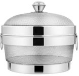 Rudra Industries Stainless Steel Fruits & Vegetable Basket,Fruits Storage Basket with lid Cover Size-9.50 inchi (Large) 24L×24B×23H Centimeters (1pcs Set)