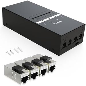 Enmane Patch Panel 4 Port Cat6a Keystone Patch Panel STP Shielded Network Patch Patch(EC Listed) for Home/Office