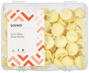 Solimo Cow Ghee Diya Wicks | 30 Pieces | 60-Minute Burning Time | Pack of 2