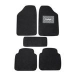 CARBINIC Anti-Skid Car Mats - Universal Fit for All Cars - Curly/Noodle Floor Mat, All Weather PVC, Premium Vinyl Rubber - Set of 5 - Black