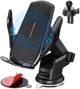 15W Qi Chargeur Induction Voiture, Chargeur sans Fil Rapide Automatic Clamping Porte Clip De Sortie d'air Support Téléphone pour iPhone Samsung Huawei LG