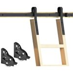 DIYHD 10FT Sliding Track Black Rolling Library Hardware(No Ladder), kit, Rustic