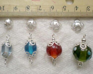 100pcs Silver Plated 4-Leaf Filligree Bead Caps Fit Huge Beads ~Jewelry Making~