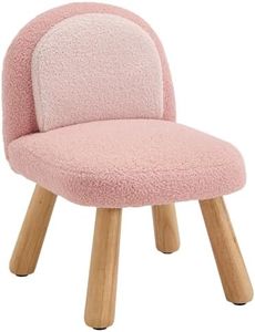 DAYARUS Pink Kids Chair Toddler Chairs Comfy, Armless Kid Reading Chair with Padded Back, Upholstered Toddler Couch Sofa, Boys Girls Desk Chairs for Kids Room, Desk Chairs for Kid Bedroom/School, Pink