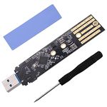 M.2 to USB Adapter, ELIATER NVMe to USB 3.0 Reader Card Compatible with Both NVMe (PCI-e) M Key SSD & (B+M Key SATA Based) NGFF SSD, Use as Portable SSD, Support for Samsung 950/960/970 Evo/Pro