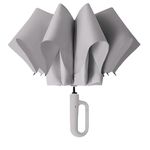 Zemic UV Umbrella with Novelty Carabiner Handle, Travel Umbrellas for Rain and Sun Windproof Compact, Automatic Open Close, 8 Ribs, Portable Umbrella for Men and Women (Grey)