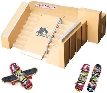 NJYW 8-in-1 Fingerboard Skate Park Kit with 3 Mini Fingerboards, DIY Finger Skateboard Ramp Set for Kids Ages 5+