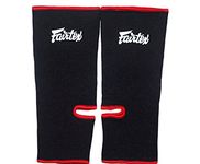 Fairtex Ankle Guard Support Protector for Muay Thai, K-1, MMA, Boxing, Kickboxing Black with Red (Black with Red, One Size)