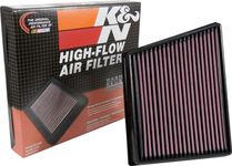 K&N Engine Air Filter: High Performance, Premium, Washable, Replacement Filter: Compatible with 2015-2019 JAGUAR/LAND ROVER (F-Pace, XE, XF, Range Rover Velar) , 33-3075, Heather Red