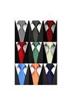 Wehug Lot 9 PCS Classic Men's tie 100% Silk Tie Woven Jacquard Neckties Solid Ties for men style001