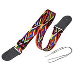 IMAGINEA Electric Guitar Strap/Belt with Leather End for Acoustic Guitar (Rainbow)