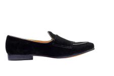 Xposed Mens Black Full Suede Monk Strap Shoes Real Leather Double Strap Loafers [HY48-A167-BLACK-39]