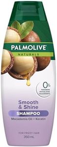 Palmolive Naturals Hair Shampoo, Smooth & Shine with Macadamia Oil & Keratin, For Frizzy Hair, Works to Smooth Hair Cuticles and Control Frizz, No Parabens or Phthalates, 350mL