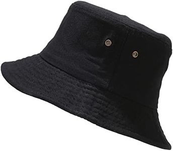 Malaxlx Black Bucket Hat for Women Men, Summer Travel Beach Outdoor Sun Hat