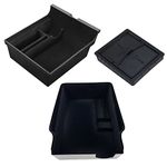 [3 Pack] Center Console Organizer Tray for Tesla Model 3 Y 2021 2022 2023 2024,Flocked Console Storage Box Container for Tesla Model 3 Y Accessories, Armrest Hidden Cubby Drawer for Cash,Glass,Phone