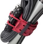 Bike Frame Carrier Utility Strap for Tools and Inner Tubes, Stwap by Delta Cycle - Oversized Strap Design Hold All Bike Tire Tube Sizes up to 29 inches, Integrated Hook & Loop Storage Fasteners, Red