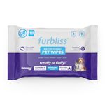 Furbliss Hygienic Pet Wipes for Dogs & Cats, Cleansing Grooming & Deodorizing Hypoallergenic Thick Wipes with All Natural Deoplex Deodorizer, Refreshing Scent - by Vetnique Labs … (100ct)