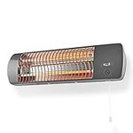 Ex-Pro Wall Mounted Electric Quartz Bathroom Heater, 1200W, IPX4 Waterproof, 2 Heat Settings, for Garage Workshop Laundry Room