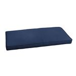 Mozaic AMZCS111049 Indoor or Outdoor Sunbrella Bench Cushion with Corded Edges and Tie Backs, 55 in W x 18 in D, Canvas Navy