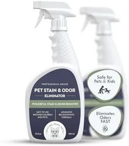 Smiling Paws Pets Cat & Dog Urine Odor Eliminator | Cat Urine Enzyme Cleaner Destroyer | Pet Urine Enzyme Cleaner | Pet Odor Eliminator, Stain & Odor Remover of Cat Dog Pee from Wood Carpet Upholstery