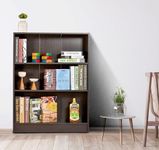 DeckUp Muvo Engineered Wood Book Shelf and Display Unit (Dark Wenge, Matte Finish , Set of 3 Shelves)