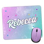 ADD YOUR NAME/INITIALS - Personalised Colourful Mouse Mat - Non-Slip Rubber Base Pad for PC Laptop Computer Mac Girls Gaming Room Novelty Girly Mousepad Gift