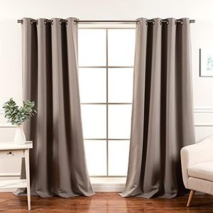 Best Home Fashion Blackout Curtain Panels - Premium Thermal Insulated Window Treatment Blackout Drapes for Bedroom - Antique Bronze Grommet Top – Dove - 52" W x 120" L - (Set of 2 Panels)
