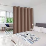 NICETOWN Bedroom Divider Curtain - Grommet Top Separate Function Privacy Drapery for Apartment/Studio (L8ft x W10ft = L96 x W120in, Cappuccino)