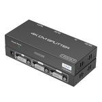 VOOCME DVI Splitter 1 in 2 Out 2 Port DVI Dual Monitors Distribution Duplicator Video Splitter (EDID Management) Support Resolution up to 4K2K/30HZ for PC Laptop DVR Projector HDTV Black (VC-DVI102)