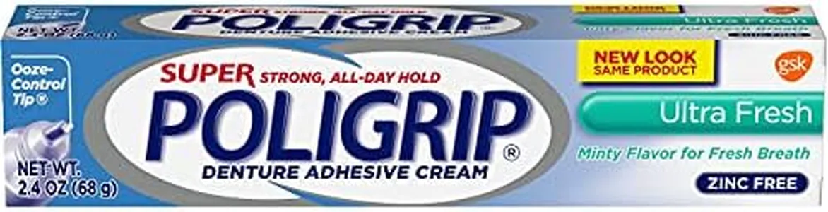 SUPER POLIGRIP Denture Adhesive Cream Ultra Fresh 2.40 oz (Pack of 3)