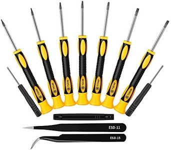 LIFEGOO Torx Screwdriver Set T3 T4 T5 Torx 6 T7 T8 T10 Security Torx Drivers with ESD Tweezers, Magnetic Screwdrivers Precision Repair Kit for Phone MacBook Xbox PS4 Computer Repairing (Yellow)