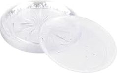 MATANA 20 Premium Clear Hard Plastic Dessert Plates, 19cm / 7 Inch - Elegant & Reusable Small Side Plates, Starter Plates for Weddings, Birthdays, Picnic, BBQ, Parties