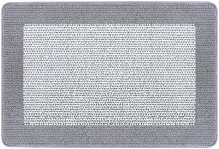 REFETONE Indoor Door Mat, Front Back Door Mat, Non-Slip Absorbent Resist Dirt Entrance Rug Inside Floor Mats, Machine Washable Low-Profile Inside Entry Door Rugs for Entryway - 24" x 36", Grey