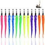 MAIYU Cat Wand Toy Replacement Refill, 6 Colors Cat Worm Toy, Assorted Teaser Refills with Bell for Cat Kitten (12 PCS)