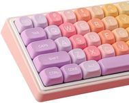 Tsungup MOA Profile Keycaps,PBT Cute Rainbow Candy Keycaps 126 Keys Dye-Sublimation Custom Keycap Set with Keycap Puller for Cherry Gateron MX Swithes Mechanical Keyboards