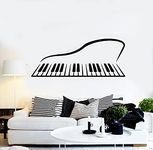 ISEE 360® Piano Music Instrument Wall Sticker for Living Entertainment Boys Girls Bedroom Home Decor Vinyl Decal L X H 85 x 45 Cms